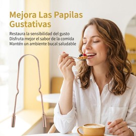 Raspador 2 de lengua dos piezas, para el mal aliento higiene bucal. reutilizables, fáciles de limpiar, 100% cobre puro para adultos.
