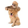 Resin Bird Bath Statue Puppy Tree Ornaments Bird Feeder for