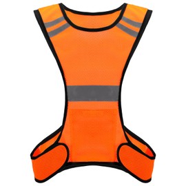 Ptwola Reflective Running Vest High Visibility Running Gear with Large Pocket Night Lightweight Reflective Safety Vest for Women Men Kids Biking Cycling Riding Walking Motorcycle Construction Workers