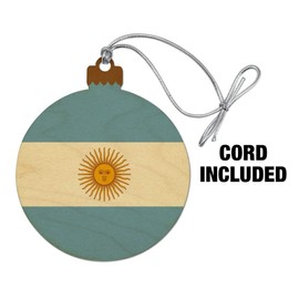 GRAPHICS & MORE Argentina Country Flag Wood Christmas Tree Holiday Ornament