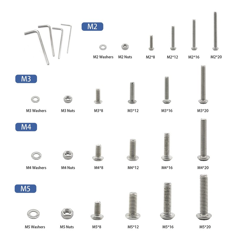 1200 PCS Nuts and Bolts Assortment Kit, Metric M2 M3
