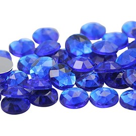Allstarco 15mm Flat Back Round Acrylic Rhinestones Plastic Gems for Jewelry Making Costume Jewels Cosplay Embelishments - 40 Pieces (Blue Sapphire .PH)