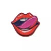 Patchwork Paradise Sexy And Seductive Red Licking Lips Embroidered Iron