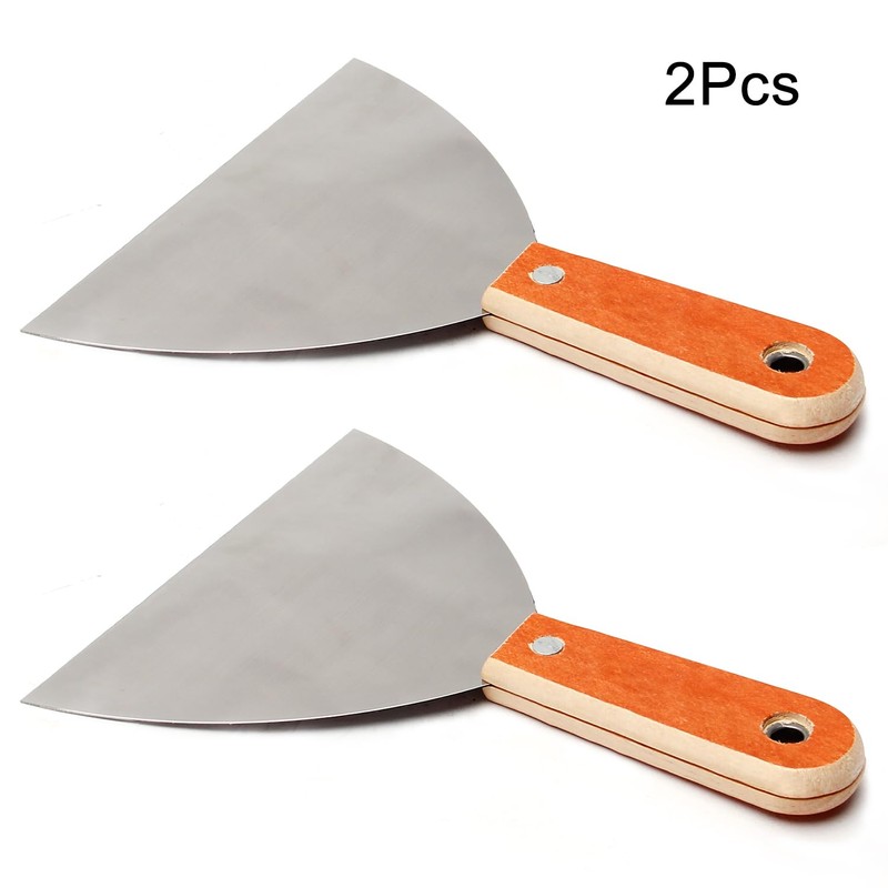 Utoolmart 2Pcs Putty Knife, 6 Inch Carbon steel Stiff Putty