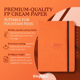 Dingbats* Wildlife Lined Journal A5 - Vegan Leather Soft Cover, Ideal for Work, Travel - Pocket, Elastic Closure, Bookmark