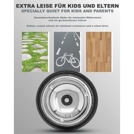 Prometheus Stützräder für Kinderfahrrad universell für 12 14 16 18 Zoll in Metallic - stabile Stahlkonstruktion mit Gummi-Reifen