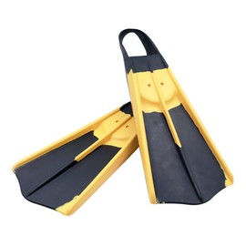 Voit Floating Rubber Fins, Duck Feet Fins, Comfortable Swimming Fins for Men, Women & Children, Great for Swim Training, Snorkeling & More Size XL (9-11) Black & Yellow