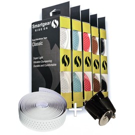 Bar Tape White - Handlebar Tape - SmartGear - Synthetic Leather with Expandable Plug for Road Bikes - Cycling - Bike - Gear Up for a Smooth Ride and Experience The Unmatched Performance and Grip!