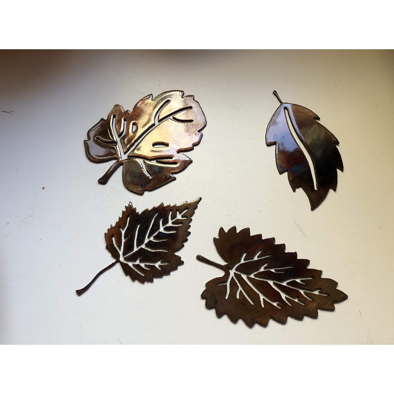 Metal Wall Art Leafs (4) Small Copper/Bronze Plated