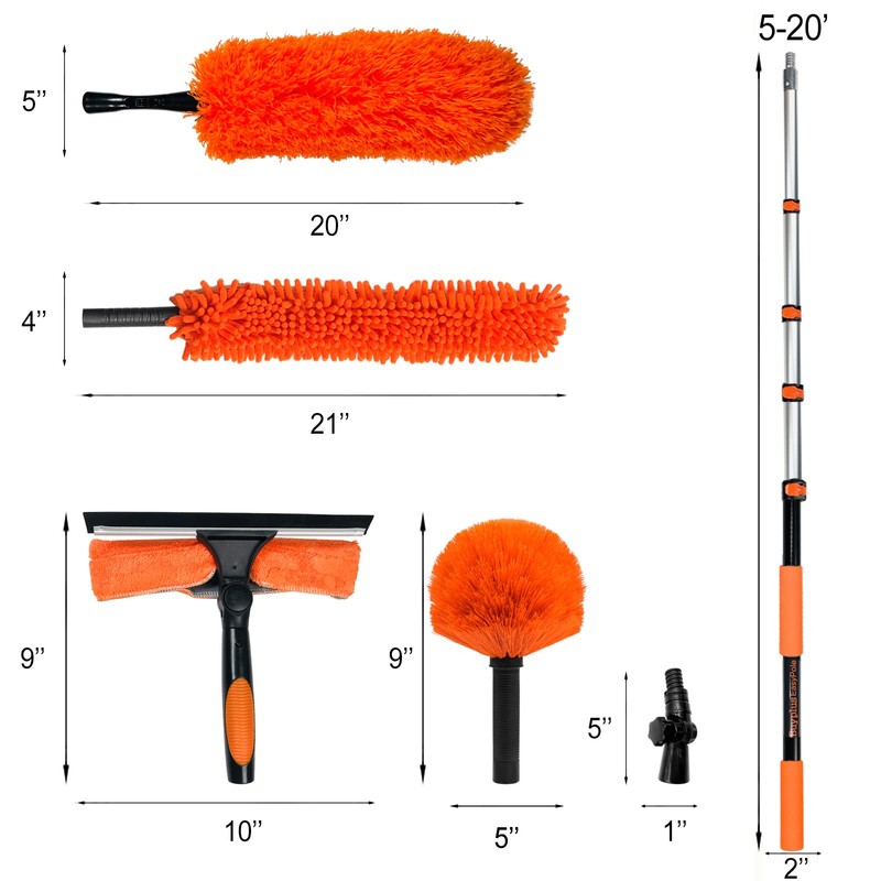 Buyplus 26FT Reach Dusting Kit, Long Duster with 5-20FT Extension