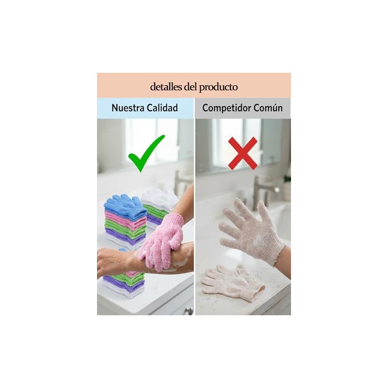 Piezas Guante Exfoliante Corporal Guantes Exfoliantes Ducha Cuidado Piel Material