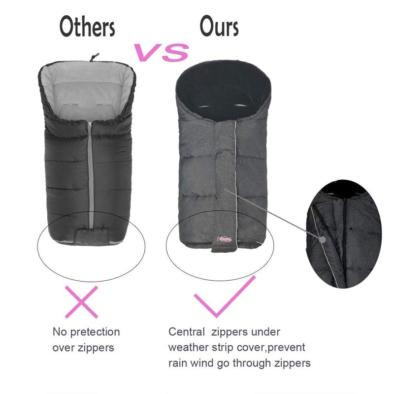 German Designed Winter Tour Waterproof Stroller Footmuff,Width Adjustable Design Fits