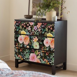 Rose Floral Drawer Liner Peel and Stick Contact Paper self Adhesive Wallpaper Removable Vinyl Decorative Shelf Drawer Liner 118 inch x17.4inch (Peonies Watercolor, 118 inch x 17.4 inch)