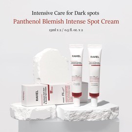 RAVIEL Panthenol Dark Spot & Blemish Care Spot Cream, Intensive Spot Treatment, Deep Hydration, Brightening, Anti-Ageing, Shea Butter, Fig Fruit Extract (14.8 ml x 2 Pack)