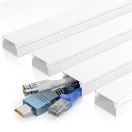 Delamu 63in Cable Hider, Cord Covers for 3-4 Wires on Wall, Paintable Cord Hider, Easy to Use Wire Covers for Cords, Wire Hiders for TV on Wall, Cable Cover Cable Management, W 1.18in H 0.60in