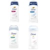Dove Assorted Invisible Solid Antiperspirant Deodorant Stick, Women 4PK 2.6OZ