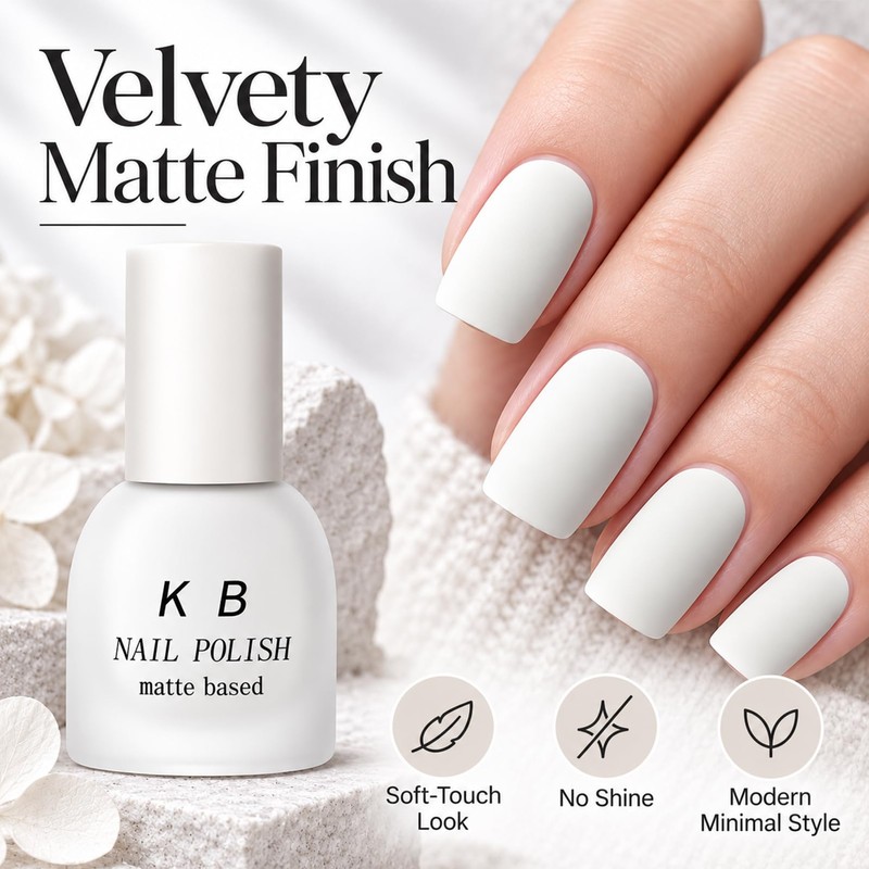 10 mL Matte White Nail Polish, Air Dry, No UV