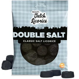 Gustaf's Dutch Licorice Double Salt Coins - 5.2oz Bag - Salted Black Licorice Coins - Dutch Candy from Netherlands - Salty Black Liquorice Treats