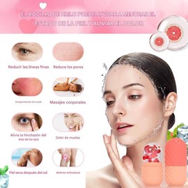 1PCS Ice Face Roller, Silicona, para masaje facial con hielo, Reduce la hinchazón de cara y ojos, Mejora el cuidado de la piel, Brilla, Reutilizable, A prueba de fugas (Black)
