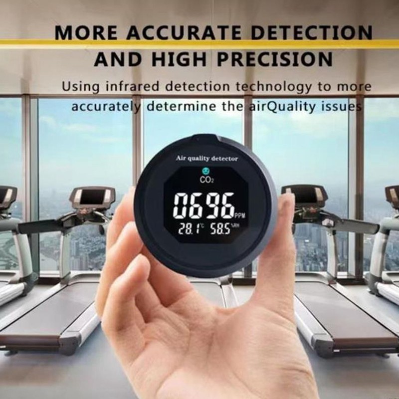 Air Quality Monitor Meter CO2 Temperature Humidity Detector Sound Light