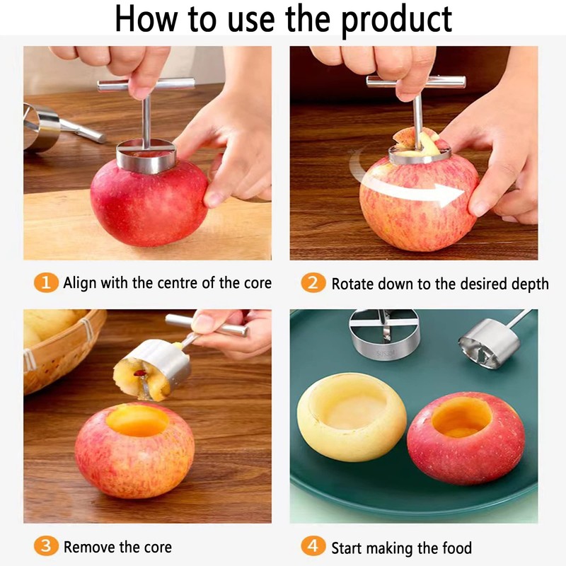 2 Pieces, Apple Corer Tool, Apple Peeler, Fruit Corer, Fruit
