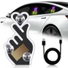 Finger Heart Car Window Light, Solar-Powered Wireless LED Heart Shape