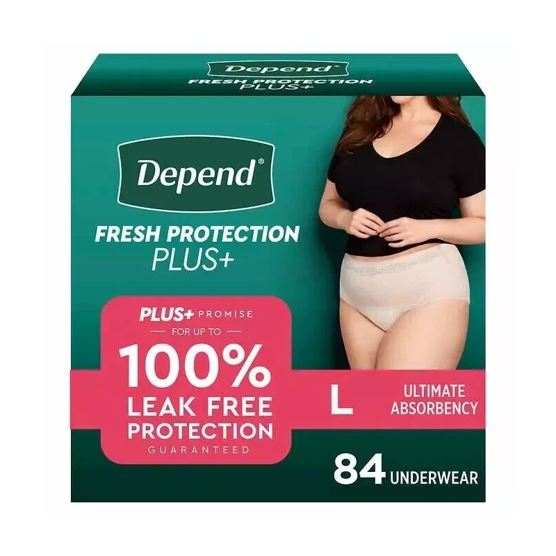 Depend Protection Plus Ultimate Underwear Women Large 84 Ct DISCREET