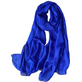 GFM® Silky evening Scarf Shawl Wrap for Wedding Bridesmaids Hijab - Royal Blue - (SLK2-CRTNL)