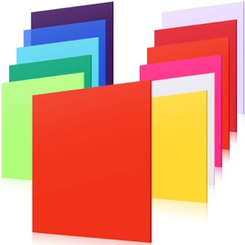 Macarrie 10 Pack 12 x 12 Colored Opaque Acrylic Sheets 1/8 Thick Acrylic Sheets for Laser Cutting Acrylic Panel Plastic Sheets for Glass Engraving Signs DIY Projects Craft Painting