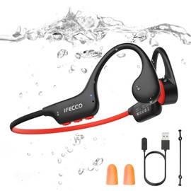 IFECCO Waterproof Headphones Swimming - IP68 Waterproof Bone Conduction Headphones Swimming Bluetooth 6.0,Underwater headphones with 8G MP3 for Running Sports Cycling
