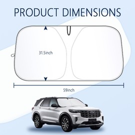 Sunshade for Car Windshield,240T Thickened Windshield Sun Shade for Blocking 99% Sunlight & Heat,Summer Car Essentials Sun Cover for Car Windshield Fits Car,Truck,SUV