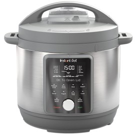 Instant Pot, 6-Quart Whisper Quiet 9-in-1 Electric Pressure Cooker, Slow Rice Steamer, Sauté, Yogurt Maker, Warmer & Sterilizer, Free App with 800+ Recipes, Stainless Steel