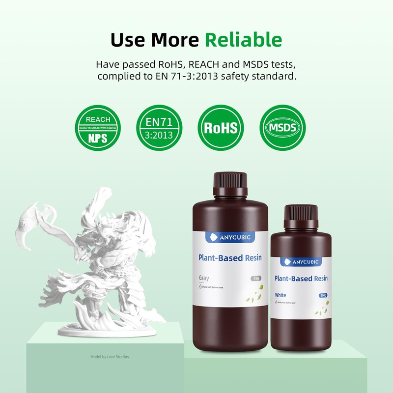 ANYCUBIC 3D Printer Resin with Low Odor and Safety, 405nm