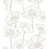 Peel and Stick Wallpaper Beige and White Floral Wallpaper 17.3inx118.1in