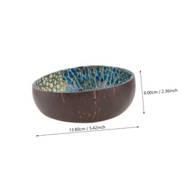 Desk Containers 1Pc Coconut Shell Bowl Storage Bowl Key Container Home Decor (Blue, Yellow) Desk Decoration