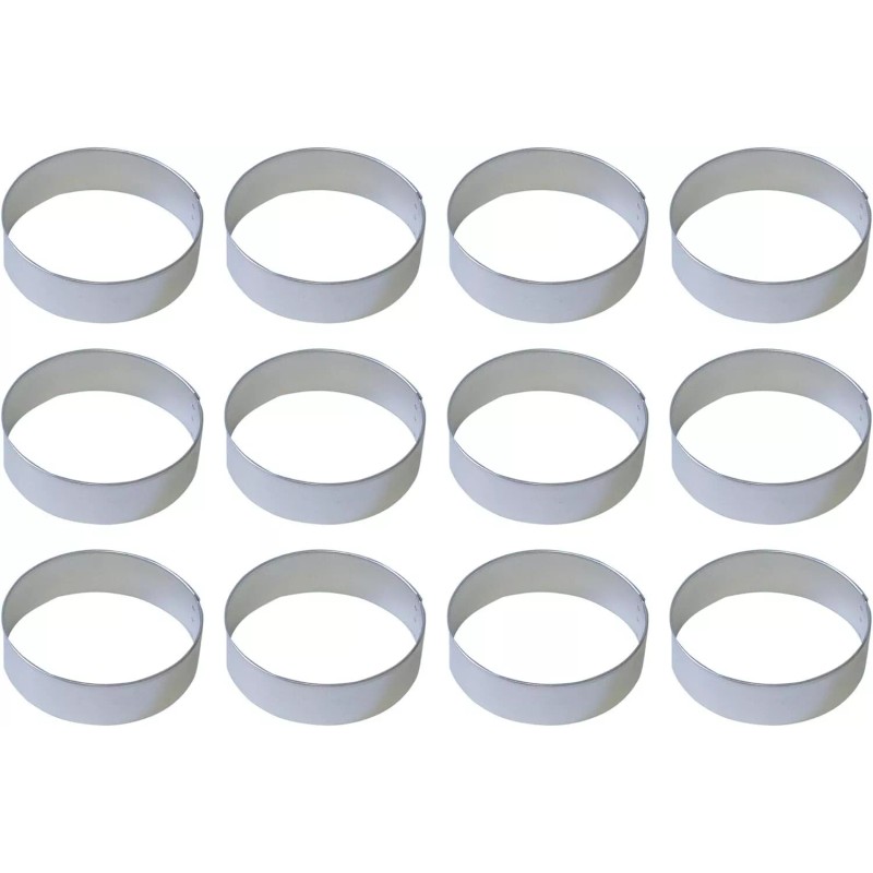 Unbranded 1 Dozen 3'' Circles Round Cookie Cutters Metal Biscuit