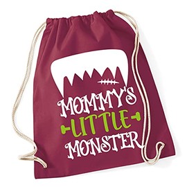 Hippowarehouse Mommy's Little Monster Scar Baby Kids Drawstring Cotton School Gym Bag 37cm x 46cm, 12 litres