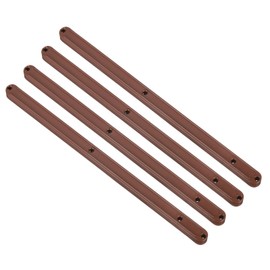 uxcell Drawer Slides, 4Pcs 300mm - Plastic Drawer Rails, Side Mounted Grooved Guide Rails for Cabinet Drawers Bedside Tables Wardrobe Dressers (Brown)