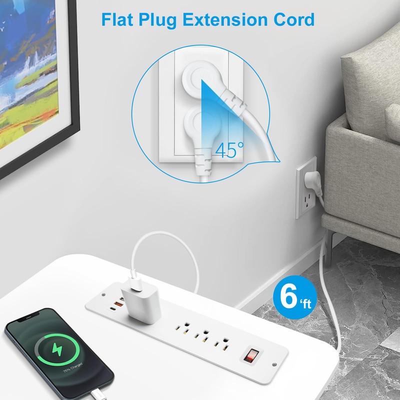 4 LEAF Tira de alimentación empotrada USB C de doble