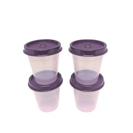 Tupperware Fridge Gnome Midgets 60 ml Mini Set Liliput Cups Gnome Cups Minis (4 Aubergine)