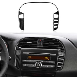 Car Carbon Fibre Air Conditioning Ventilation Panel Decorative Cover Trim Compatible with Fiat Bravo 2007 2008 2009 2010 2011 2012 2013 2014 Interior Accessories (A)