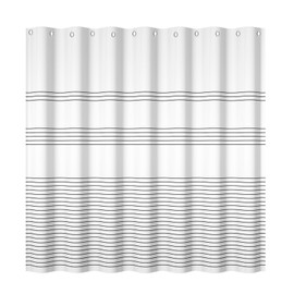 ggaimwf Black and White Striped Shower Curtain, Farmhouse Neutral Plaid Bath Curtain Stylish Checkered Patchwork Shower Curtains for Bathroom Decor Polyester with Hooks 60x72 Inch, Simple