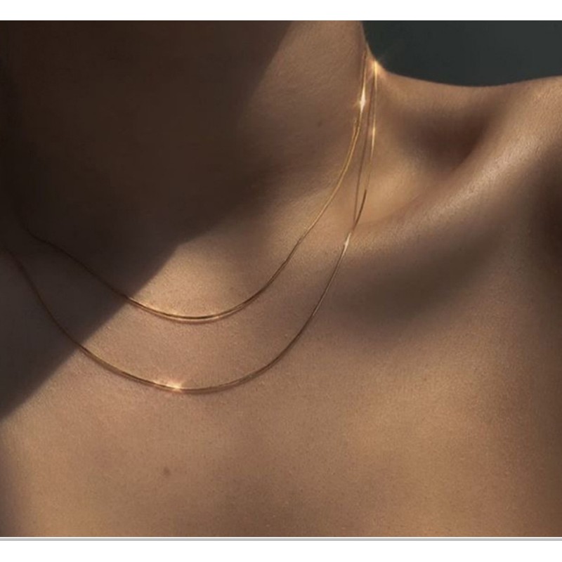 Silver 925 Snake Snake Necklace Yellow Gold 45cm / 실버925