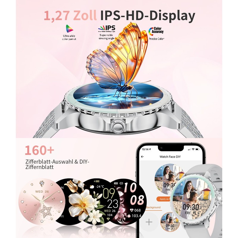 Smart Watch for Women Elegant with Call Display 1.27 Inch