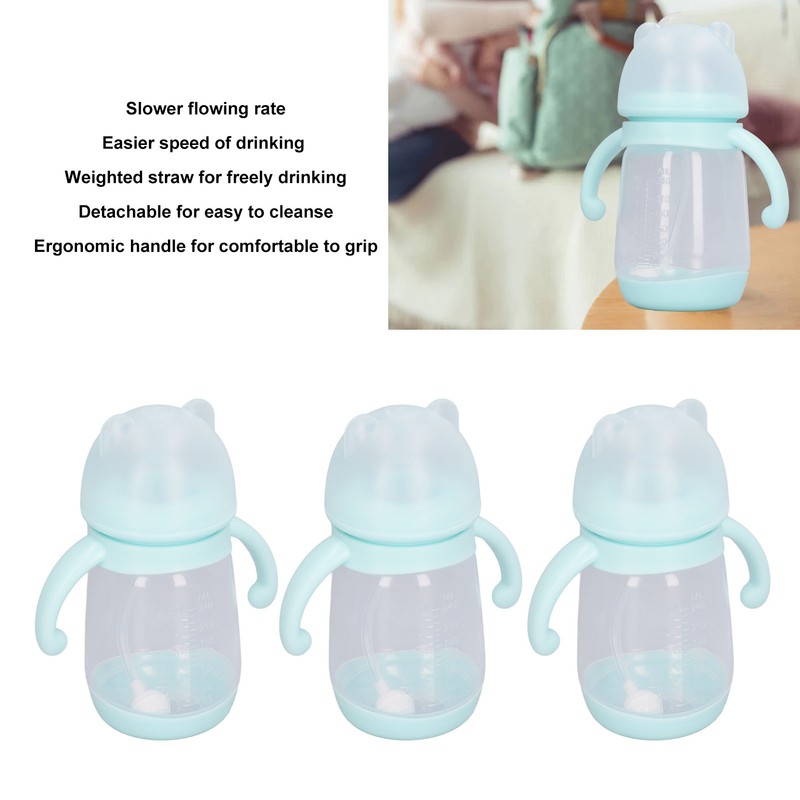 3pcs Self Grip Baby Bottle Bear Shaped Detachable Leakproof Infant