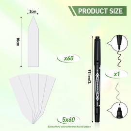 Pack of 300 Plant Signs, 300 x White with Markers, Made of Premium Plastic, Plant Stakes for Labelling, Weatherproof, Plug-in Labels Plants for Vegetables, Herbs, Flowers