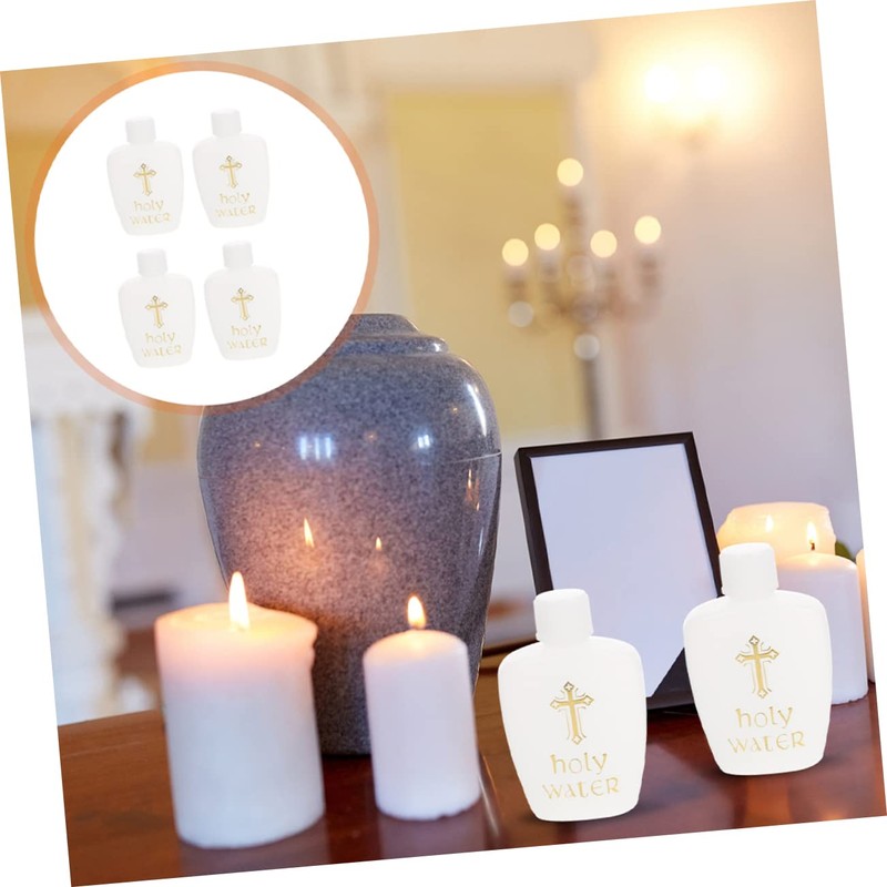 iplusmile 4pcs Holy Water Bottles Refillable Tiny Water Containers for