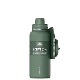 Hydrapeak 32oz Sport Insulated Water Bottle with Straw & Chug Lid, Leak & Spill Proof, Keeps Drinks Cold for 24 Hours, Hot for 12 Hours, Premium Stainless Steel Water Bottles (32oz, Sage Leaf)