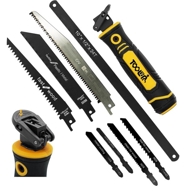 TOOLAN 8-In-1 Multi Blades Hand Saw, Drywall Cutter Saw. Hacksaw.