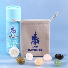 Manifestion Kits: 7 Crystals for Inner Peace & Harmony - Worry Stone, Green Aventurine, Unakite, Flower Agate, Rose Quartz, Clear Quartz, & Black Obsidian Stone Collection, Cognitive Wellness Gift Set
